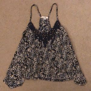 Womens Forever 21 Beaded Flowy Top